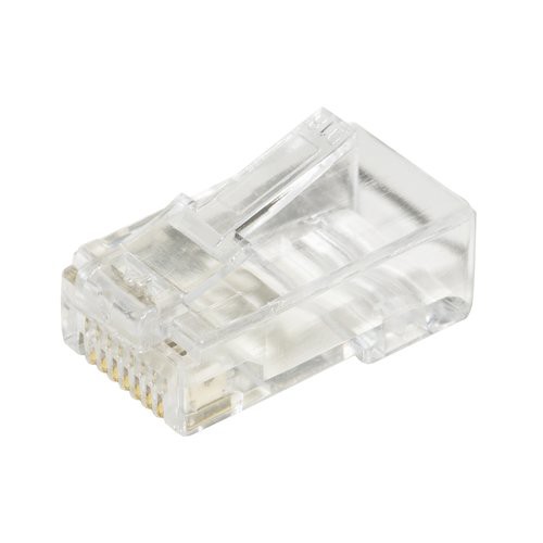 Image of PLUG LINK RJ45 CAT 5E UTP NON SCHERMATO CON INSERTO PER CAVO FLESSIBILE - Confezione 100pz075