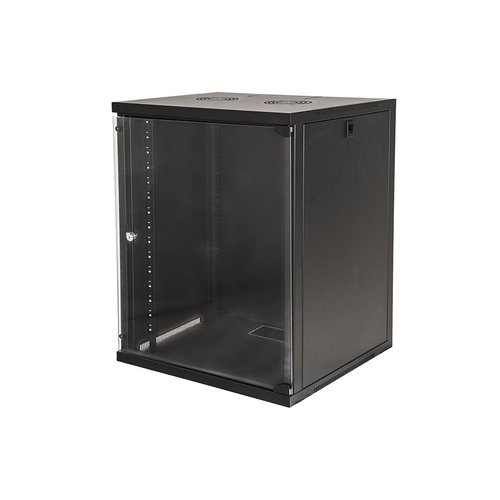 Image of RACK LINK 19'' ARMADIO 15 UNITA' DA MURO PER RETI (A)750x(L)540x(P)600mm ASSEMBLATO COLORE NERO- LK1915U66N075