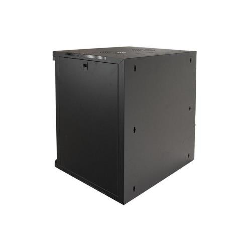 Image of ARMADIO RACK 19" 15 UNITA' DA MURO PER RETI (A)750 X (L)540 X (P) 450 MM COLORE NERO PORTA VETRO075