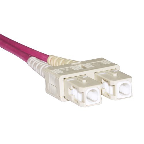 Image of CAVO LINK FIBRA OTTICA SC A SC MULTIMODE DUPLEX con guaina Halogenfree LSZH CLASSE OM4 50/125 1mt Colore Viola075