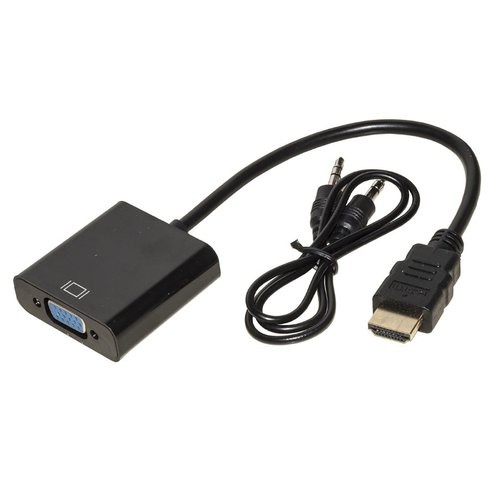 Image of ADATTATORE LINK HDMI TO VGA M/F, 0,15MT, CON AUDIO MINI JACK 3,5 mm, NERO, LKCHD30F075