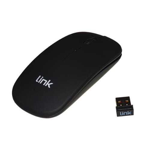 Image of MOUSE LINK WIRELESS CON SENSORE OTTICO E RICEVITORE USB, CON BATTERIE RICARICABILI INTEGRATE DPI 1600, NERO, LKMOS34075