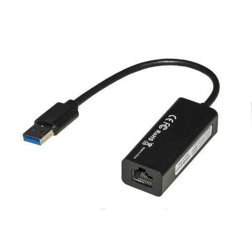 Image of ADATTATORE LINK DA USB 3.0 "A" MASCHIO A RETE GIGABIT ETHERNET RJ45 8POLI - NERO075