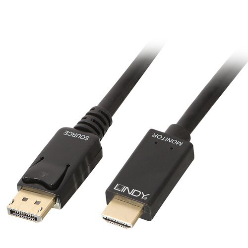 Image of CAVO LINDY DP TO HDMI, M/M, 1MT, CONNETTORI DORATI, NERO, 36921075