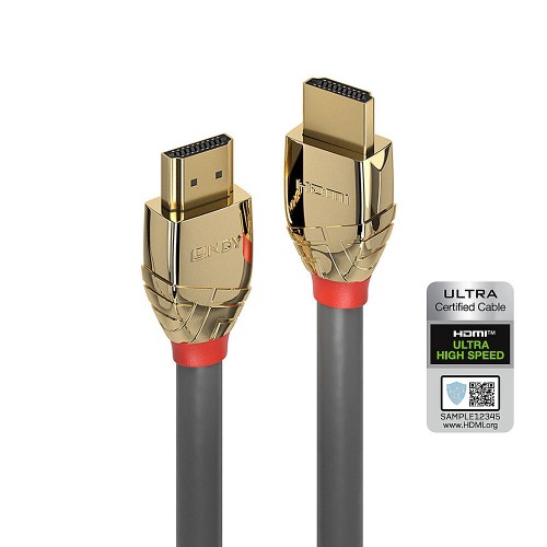 Image of CAVO LINDY HDMI 2.1 TO HDMI, M/M, 2MT, Ultra High Speed Gold Line, 10240x4320 12bit, ANTRACITE, 37602