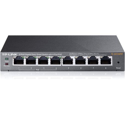 Image of SWITCH TP-LINK TL-SG108PE 8P GIGABIT DESKTOP 10/100/1000Mbps RJ45 4P POE075