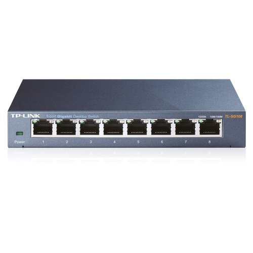 Image of SWITCH TP-LINK TL-SG108 8P LAN METAL GIGABIT DESKTOP 10/100/1000Mbps RJ45 CASE METALLO VERSIONE 3075