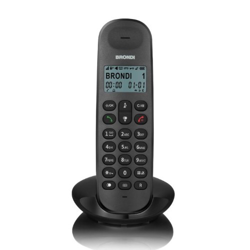 Image of TELEFONO CORDLESS BRONDI LOTUS 10279090 Nero DECT display alfanum. ID chiamate075