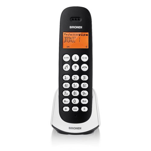 Image of TELEFONO CORDLESS BRONDI ADARA 10273843 Nero DECT display alfanum. retroilluminato ID chiamate Vivavoce075