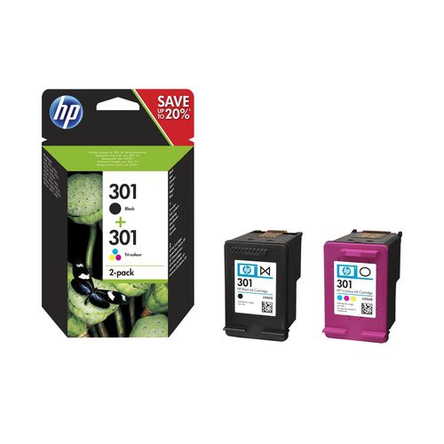 Image of INK HP N9J72AE N.301 Nero + Colore X Deskjet F2050 1510 3050 3050A 1050 2050A OJ-2620 OJ-4630