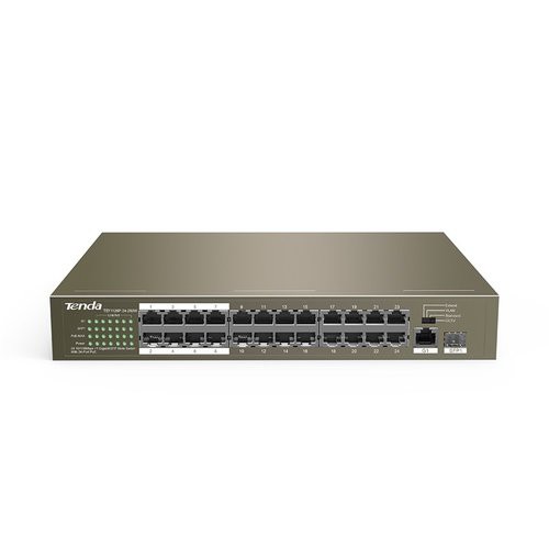 Image of SWITCH TENDA TEF1126P-24-250W V2.0 24P 10/100 PoE +1P GIGABIT+1P SFP(combo)Rackmount Potenza PoE 250W075