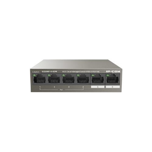 Image of SWITCH POE IP-COM G2206P-4-63W -4 × porte Ethernet Base-T 10/100/1000 PoE, 2 porte uplink 10/100/1000,estens.di rete fino a 250075