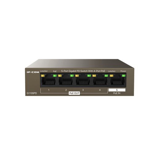 Image of SWITCH IP-COM G1105PD 5P GIGABIT DESKTOP 10/100/1000M CON 4P PoE075