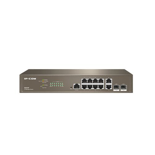 Image of SWITCH IP-COM G5312F 10P GIGABIT+2P SFP 1P Console, 13-inch rack-mountable Case Metallo L3 Cloud Managed075