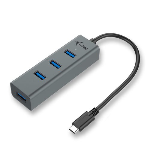 Image of HUB USB-C I-TEC C31HUBMETAL403 4 PORTE USB 3.0 METAL BLACK075