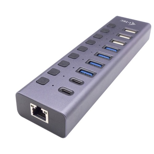 Image of HUB I-TEC USB-A/USB-C Charging HUB 9port with LAN + Power Adapter 60 W, CACHARGEHUB9LAN075