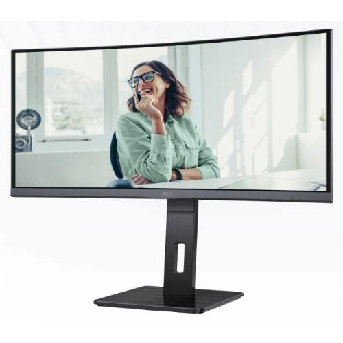 Image of MONITOR AOC LED 34" Wide CURVED CU34P3CV VA 3440x1440 1ms 300cd/mq 50.000.000:1 2x5W MM Reg.H HDMI DP USB-C Docking075