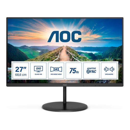 Image of MONITOR AOC LED 27"Wide Q27V4EA IPS 2560x1440 4ms 250cd/mq 1.000:1(20.000.000:1) 2x2W MM HDMI DP 75Hz075