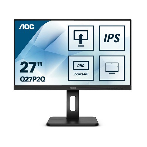 Image of MONITOR AOC LED 27" Wide Q27P2Q IPS 2560x1440 4ms 300cd/mq 50.000.000:1 2x2W MM PIVOT REG.H VGA HDMI DP USB075