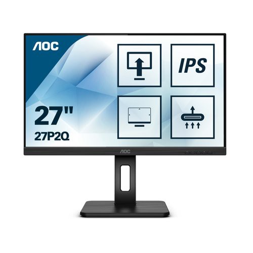 Image of MONITOR AOC LED 27" Wide 27P2Q IPS 1920x1080 4ms 250cd/mq 50.000.000:1 2x2W MM PIVOT Reg. in H VGA DVI HDMI DP USB075