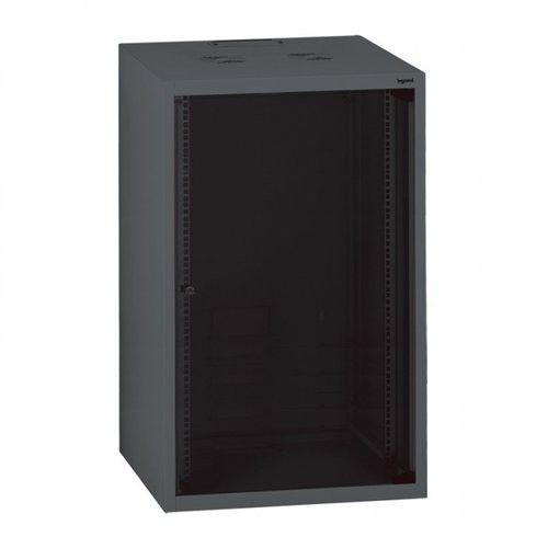 Image of ARMADIO BOX DA PARETE LEGRAND 21U 1035X600X600 PORTA IN VETRO 2 MONTANTI ANTERIORI RAL 7016075