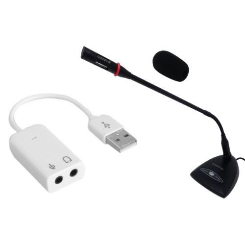 Image of KIT Microfono DESK-100 + Scheda USB135-Kit Microfono da tavolo + Scheda Audio USB