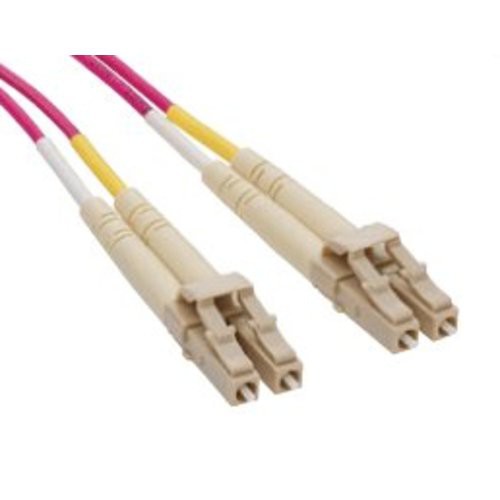 Image of Bretella di connessione e permutazione a 2 fibre ottiche MULTIMODALI OM4 connett. LC-LC DUPLEX 1m guaina esterna LSZH IEC60332-1075