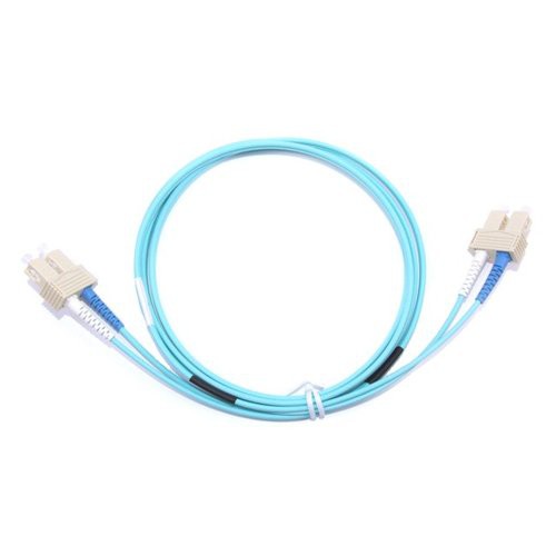 Image of Bretella di connessione e permutazione a 2 fibre ottiche MULTIMODALI OM3 connett. SC-SC DUPLEX 1m guaina esterna LSZH IEC60332-1075