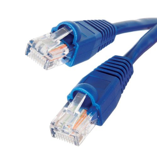 Image of Cat 6 24 AWG U/UTP Stranded 4 Pair RJ45 -RJ45 Blade Patch Cord Blue LSHF/LSZH IEC 332.1 Sheathed Cable with Blu 2mt075