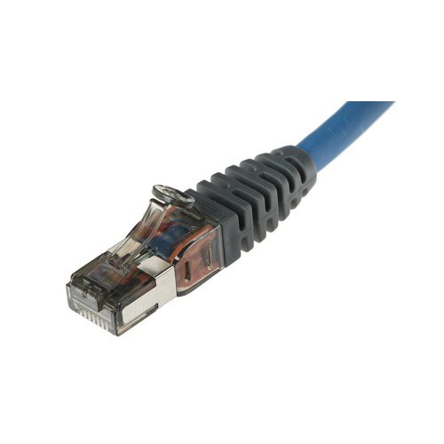 Image of Bretel.di conn.Plug/Plug RJ45, 6A 500Mhz lunghezza 1m con condut. a trefoli 26AWG guaina esterna in materiale LSZH IEC 332.1 Blu075