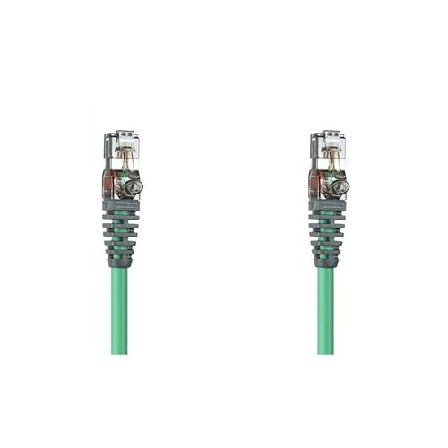 Image of Cat 6A 2m Stranded 4 Pair RJ45 Blade Patch Cord Verde LSHF/LSZH IEC 332.1 Sheathed Cable with grigio Boots075