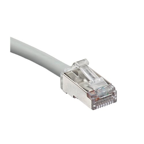 Image of Cat 6A 2.0m Stranded 4 Pair RJ45 Blade PatchCord grigio LSHF/LSZH IEC 332.1 Sheathed Cablewith Clear Boots075