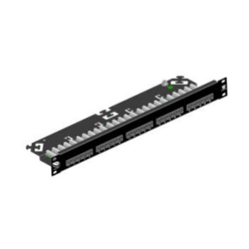 Image of Pannello di permutazione telefonico 25p RJ45 precaricato 1U Rack 19" Patch panel - Nero075