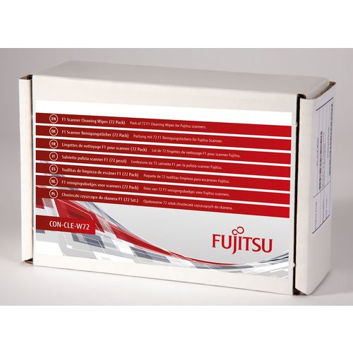 Image of F1 Scanner Cleaning Wipes (72 Pack) - Pack of 72 F1 Cleaning Wipes for Fujitsu scanners - SC-CLE-WGD075