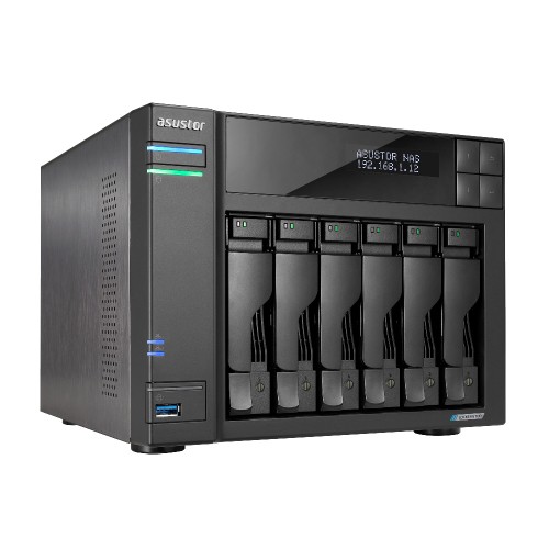 Image of ASUSTOR NAS TOWER 6 Bay + 4x M.2 NVMe , Intel Celeron N5105 Jasper Lake Quad-Core, 8GB (16GB MAX) , 2.5 GbE x 2, .. AS6706T075