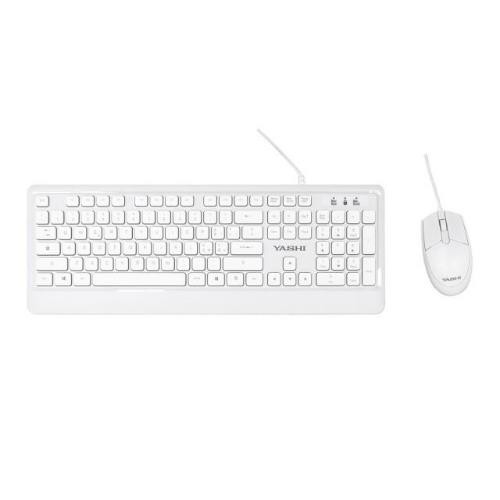 Image of Yashi Professional Multimedia Soft Keyboard & Mouse USB KIT bianco - ITA - MY540075