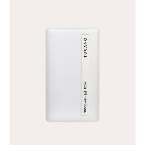 Image of POWER BANK TUCANO PER NOTEBOOK 30000MAH 120W, BIANCO, 3 porte di uscita, DISPLAY LED - MA-PBLA30120-W075