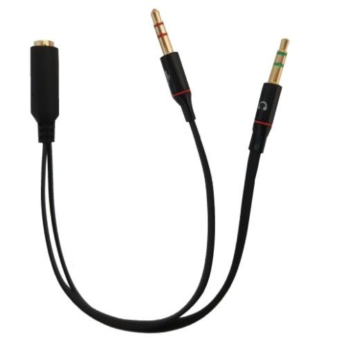 Image of CAVO LINK SDOPPIATORE AUDIO PER CUFFIE CON MICROFONO CON 1 CONNETTORE 3.5” SU SCHEDA AUDIO CON 2 CONNETTORI 3,5MM -LKADAT137075