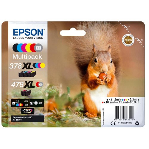 Image of MULTIPACK EPSON 378XL/478XL 6C C13T379D4010 Scoiattolo x XP-15000075