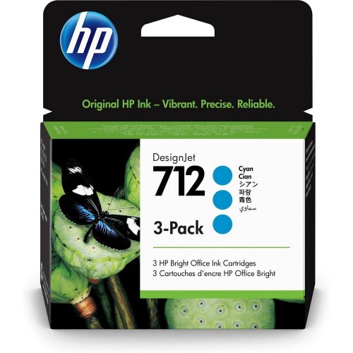 Image of INK HP 3ED77A N.712 Ciano Tripack075