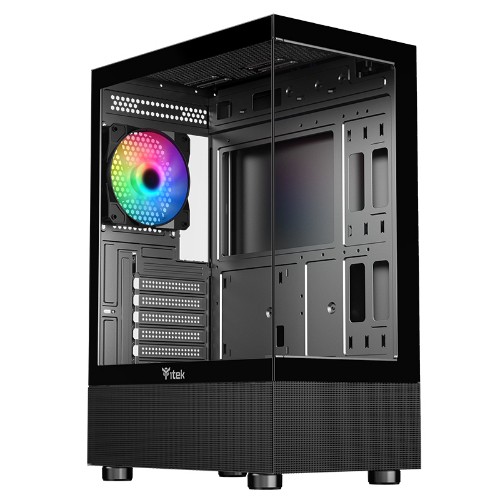 Image of CASE ITEK SHOWBUI 33B GAMING TOWER, ATX, 12cm ARGB fan, USB3, SYDE & FRONT PANEL TEMP GLASS. - ITGCASB33B075