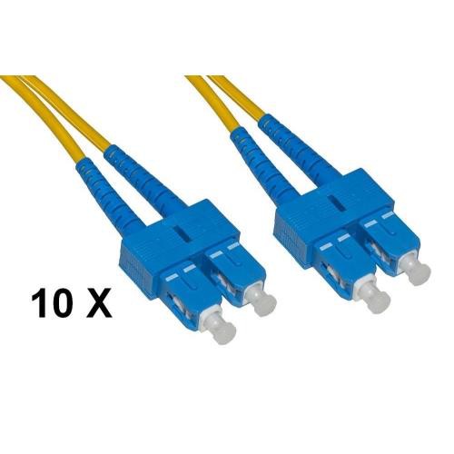 Image of CAVO FIBRA OTTICA SC A SC SINGLEMODE DUPLEX OS2 GUAINA 2 MM 50/125 MT.1 - CONF. 10PZ - LKSCSC901E075