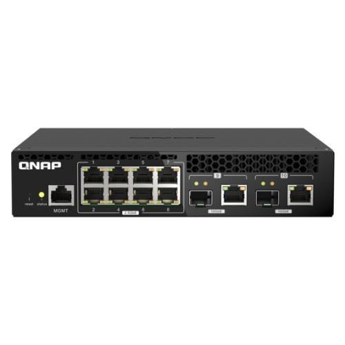 Image of QNAP 10 PORTS SWITCH 8X 2.5 Gbps, 2X 10Gbps SFP+/RJ45 WebManaged QSW-M2108R-2C075