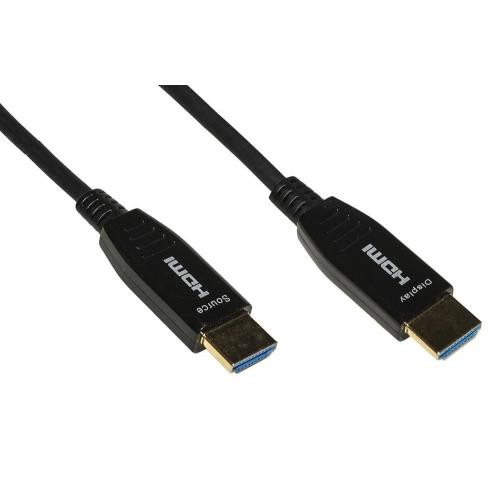 Image of CAVO LINK HDMI 2.0 TO HDMI, M/M, 50MT, AOC FIBRA OTTICA IBRIDO, HDCP, ARC, EDID 4K - 60HZ, 4:4:4, NERO, LKCHD50F075