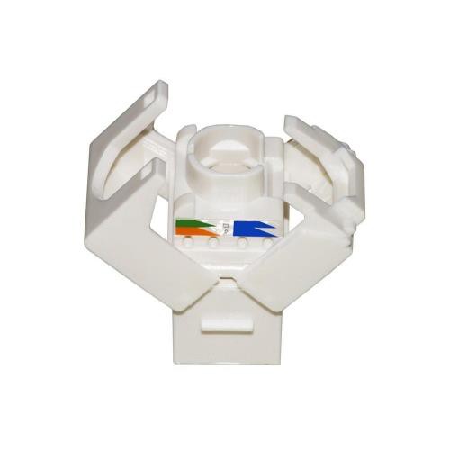 Image of PRESA RETE LINK KEYSTONE JACK RJ45 CATEGORIA 6 UTP TOOLESS COLORE BIANCO 180° CONTATTI DORATI 50 MICRON - LK6UTW075