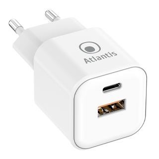 Image of ALIMENTATORE ATLANTIS UNIVERSALE per SMARTPHONE E TABLET P008-PD35GN-2U AC 35W output 1xUSB 1xUSB-C PD TECNOLOGIA GAN075