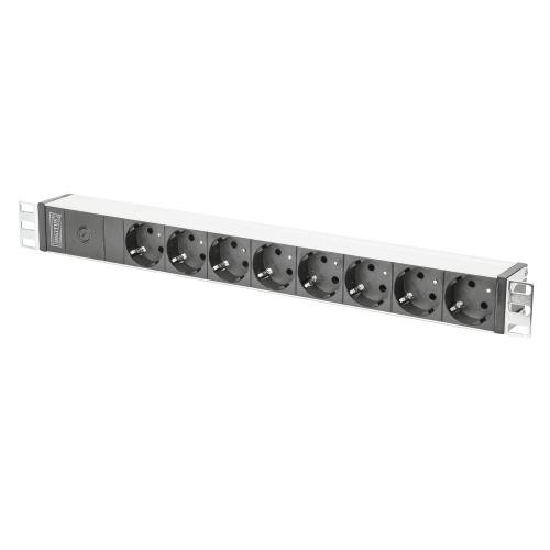 Image of MULTIPRESA ALIMENTAZIONE DIGITUS PER RACK 19" CON 8 PRESE SCHUKO CAVO MT 2 CON SPINA IEC C14- DN95410075