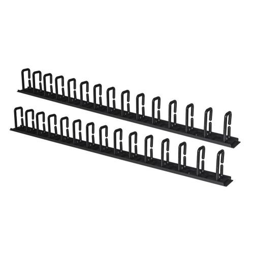 Image of COPPIA PASSACAVI VERTICALI LINK PER RACK 19" - 1U - CM ALTEZZA 86,5 NERO - LKORG1UV075