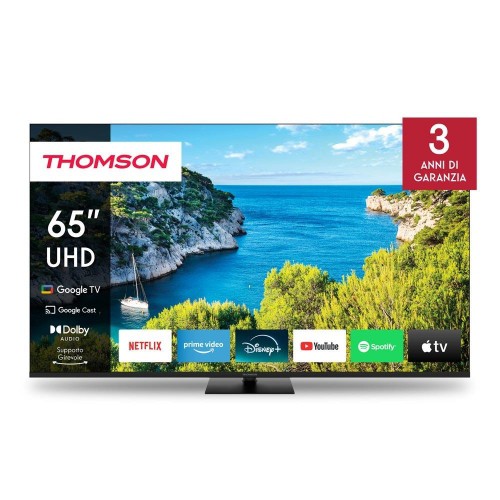 Image of TV THOMSON LED 65" 65UG5C14 SMART GOOGLE TV DVB-T2/S2 UHD CI+ 3XHDMI 2XUSB - CENTRAL STAND - TELECOMANDO RETRO ILLUMINATO VESA075